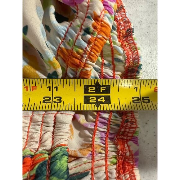 Free People L Tied To You Fiesta Combo Floral Tie Strap Tank Top Oversized C1 - Picture 9 of 9